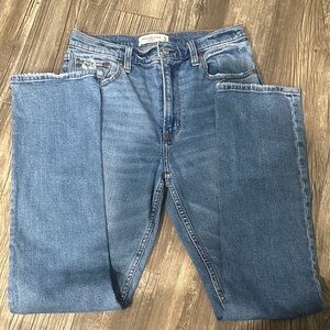 Abercrombie & Fitch Blue Skinny Jeans with Split Hem Design